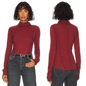 New Free People Everyday Layering Garnet Grotto Top Turtleneck Sweater Size XS